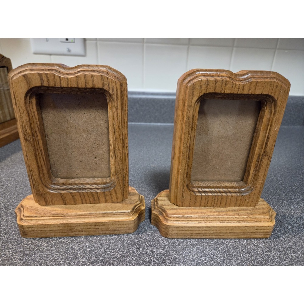 Handcrafted Solid Oak Picture Frame Lot (5) - Picture 8 of 14
